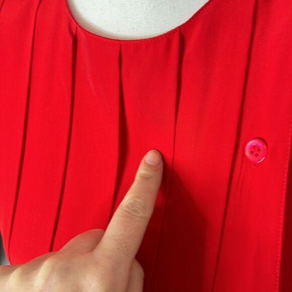 Vintage Argenti Red Silk Dress, 8 - Picture 5 of 11